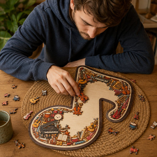 🔥🎶Musical Note Instrument Jigsaw Puzzle Ornament