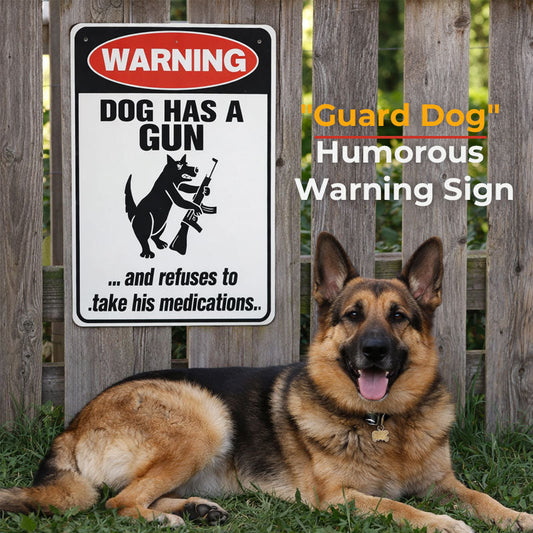 "Guard Dog" Humorous Warning Sign 🐶 — Give Your Neighbors Something to Talk About